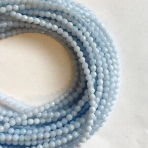 Blue Lace Agate 4mm Faceted Round Gemstone Bead -- 15.5 inch strand