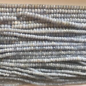 blue lace agate 4x2mm 6x3mm 8x4mm faceted rondelle gemstone beads --15.5 inch strand