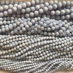 blue lace agate 6mm 8mm 10mm 12mm 14mm 16mm faceted round beads --15.5inch strand