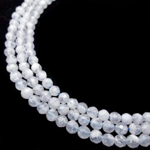 Blue Lace Agate Faceted Round Beads 4mm 15.5" Strand