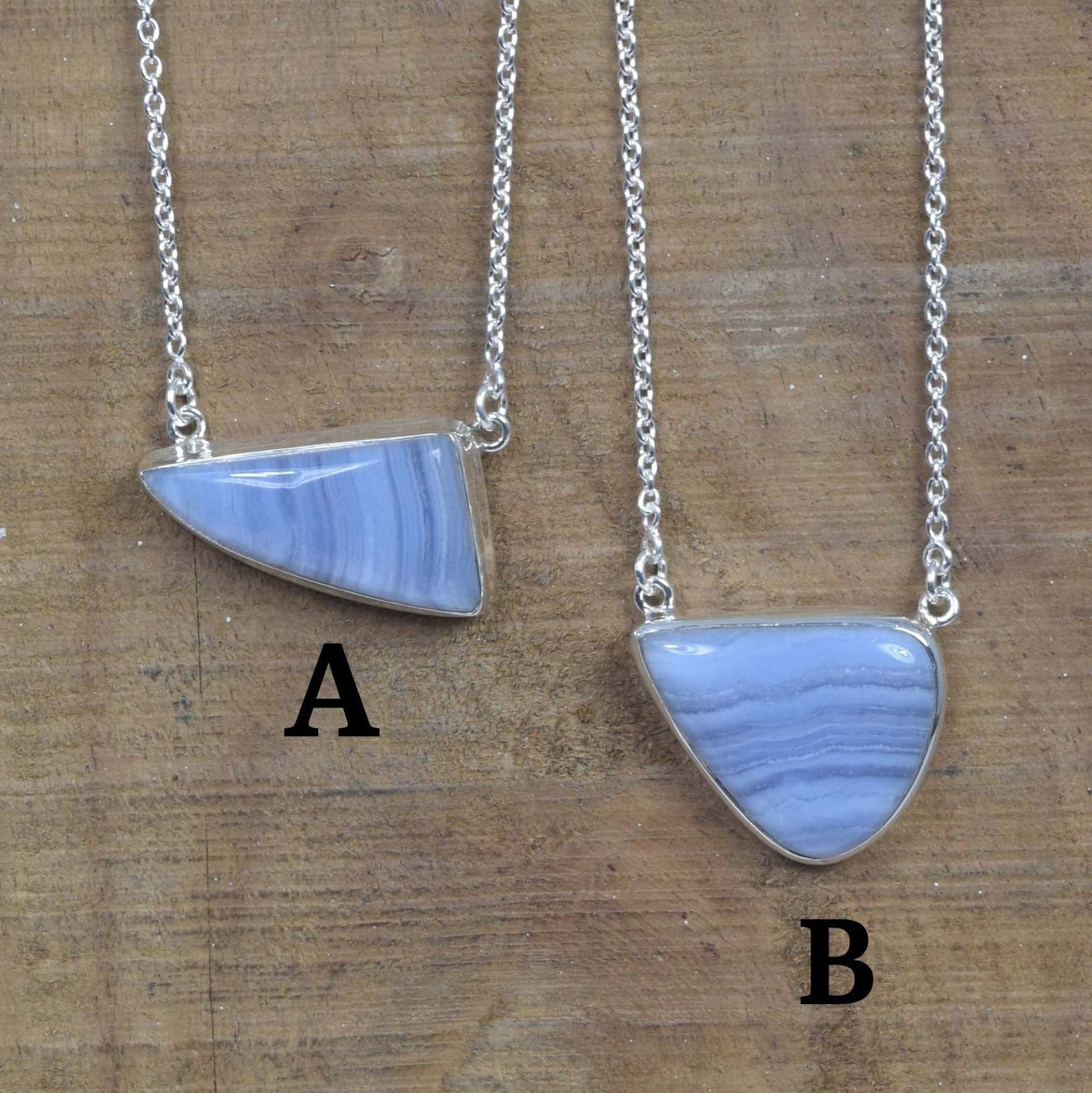 Blue Lace Agate 925 Sterling Silver Necklace: Handmade Gemstone Jewelry Blue Lace Agate 925 Sterling Silver Necklace: Handmade Gemstone Jewelry