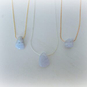 Genuine Blue Lace Agate Necklace • Customizable Blue Lace Agate • Free Form Gemstone Necklace • Healing Crystal • Gift for Crystal Lover