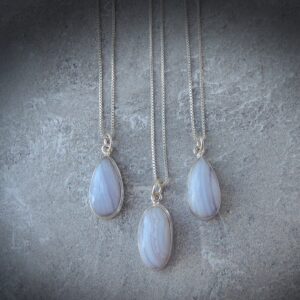 Genuine Blue Lace Agate Necklace • Customizable Blue Lace Agate • Teardrop & Oval Blue Lace Agate • Healing Crystal • Gift for Crystal Lover Genuine Blue Lace Agate Necklace • Customizable Blue Lace Agate • Teardrop & Oval Blue Lace Agate • Healing Crystal • Gift for Crystal Lover