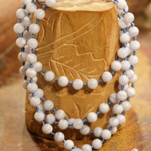 Blue Lace Agate Mala • Aaa • Knotted Mala • Blue Lace Agate Necklace • Blue Lace Agate Prayer Beads • Blue Lace Mala Beads • 7.5mm • 2981 Blue Lace Agate Mala • Aaa • Knotted Mala • Blue Lace Agate Necklace • Blue Lace Agate Prayer Beads • Blue Lace Mala Beads • 7.5mm • 2981