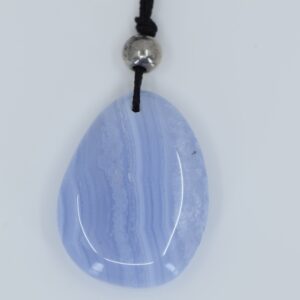 Blue Lace Agate On Adjustable Cord Necklace Blue Lace Agate On Adjustable Cord Necklace