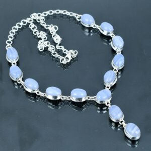 Blue Lace Agate Sterling Silver Necklace: Handmade Gemstone Jewelry Blue Lace Agate Sterling Silver Necklace: Handmade Gemstone Jewelry