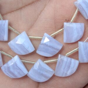 Blue Lace Agate Axe Shape Briolette Beads I 10 Pieces Pairs Size - 12x14 Mm I Wholesale Briolette Beads I Gemstone For Jewelry Sale [027]
