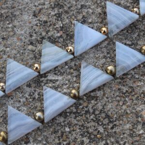 Blue Lace Agate Gemstone Faceted Briolette Beads I 10 Pieces Triangle-shaped I Size 12-14 Mm App. I Jewelry Setting [c454]