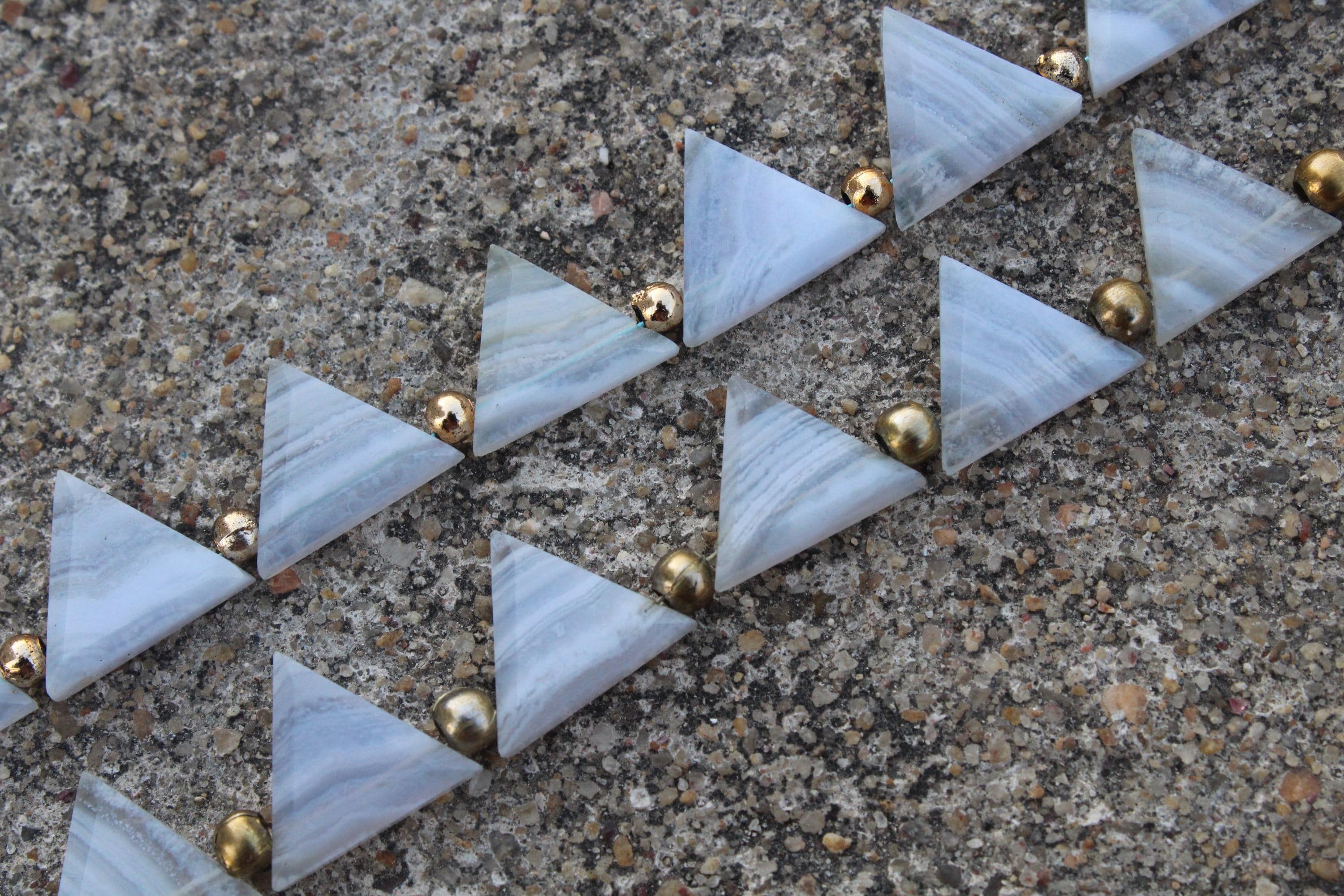 Blue Lace Agate Gemstone Faceted Briolette Beads I 10 Pieces Triangle-shaped I Size 12-14 Mm App. I Jewelry Setting [c454]