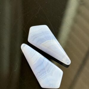 Gorgeous Blue Lace Agate Matching Tie Shaped Beads With Large Drilled Hole