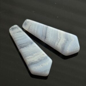 Gorgeous Blue Lace Agate Matching Tie Shaped Beads With Large Drilled Hole