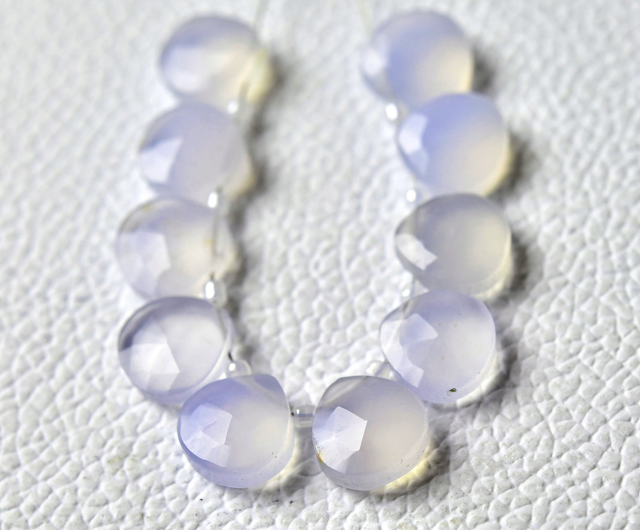 Natural Blue Lace Agate Heart Beads 10mm Faceted Heart Shape Briolettes Natural Gemstone Beads Superb Blue Lace Agate Beads 6,8,10pcs No5012
