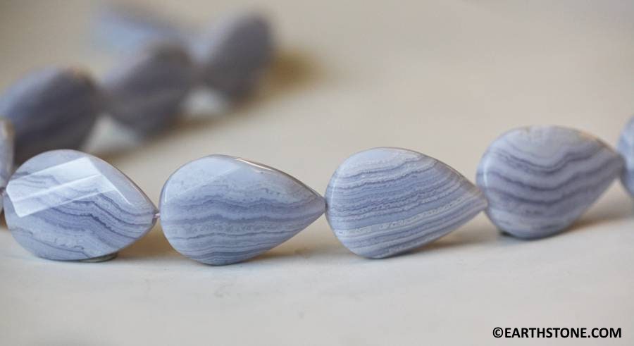 L/ Blue Lace Agate 20x30mm Faceted Pear Beads 15.5" Strand Natural Light Blue Banded Agate Unique Pear Shape For All Jewelry Making L/ Blue Lace Agate 20x30mm Faceted Pear Beads 15.5" Strand Natural Light Blue Banded Agate Unique Pear Shape For All Jewelry Making