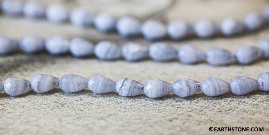 S/ Blue Lace Agate 6x9mm Faceted Teardrop Beads 16" Strand Natural Ice Blue Banded Lace Line Agate Gemstone Beads For Jewelry Making S/ Blue Lace Agate 6x9mm Faceted Teardrop Beads 16" Strand Natural Ice Blue Banded Lace Line Agate Gemstone Beads For Jewelry Making