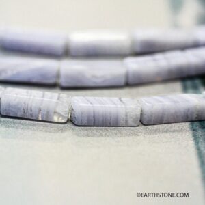 S/ Blue Lace Agate 4x13mm Rectangle beads 16" strand Natural blue banded agate gemstone beads For jewelry making