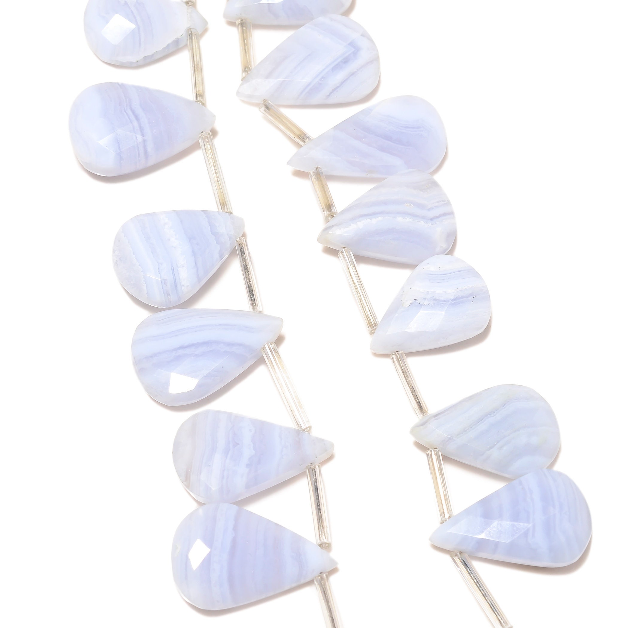 Blue Lace Agate Fancy Cut Briolette Beads, 15-20mm/19-24mm Smooth Light Blue Lace Agate Gemstone Beads, 8 Inch Strand, Gds2199 Blue Lace Agate Fancy Cut Briolette Beads, 15-20mm/19-24mm Smooth Light Blue Lace Agate Gemstone Beads, 8 Inch Strand, Gds2199