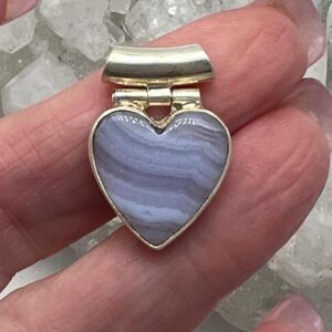 Beautiful Blue Lace Agate Heart Pendant Beautiful Blue Lace Agate Heart Pendant