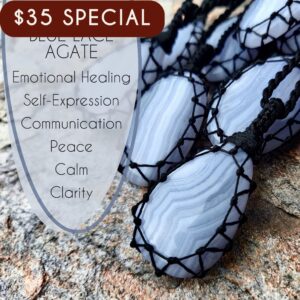 High-quality Blue Lace Agate Necklace, Blue Agate Pendant, Negativity & Anxiety Relief Crystal Jewelry, Relaxation Gifts For Birthday High-quality Blue Lace Agate Necklace, Blue Agate Pendant, Negativity & Anxiety Relief Crystal Jewelry, Relaxation Gifts For Birthday