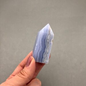 Blue Lace Agate Obelisk Point (2.5" Tall) Crystal Grid Throat Chakra Crystal Gift Idea Crystal Angelic Connection Metaphysical Gift Idea Her