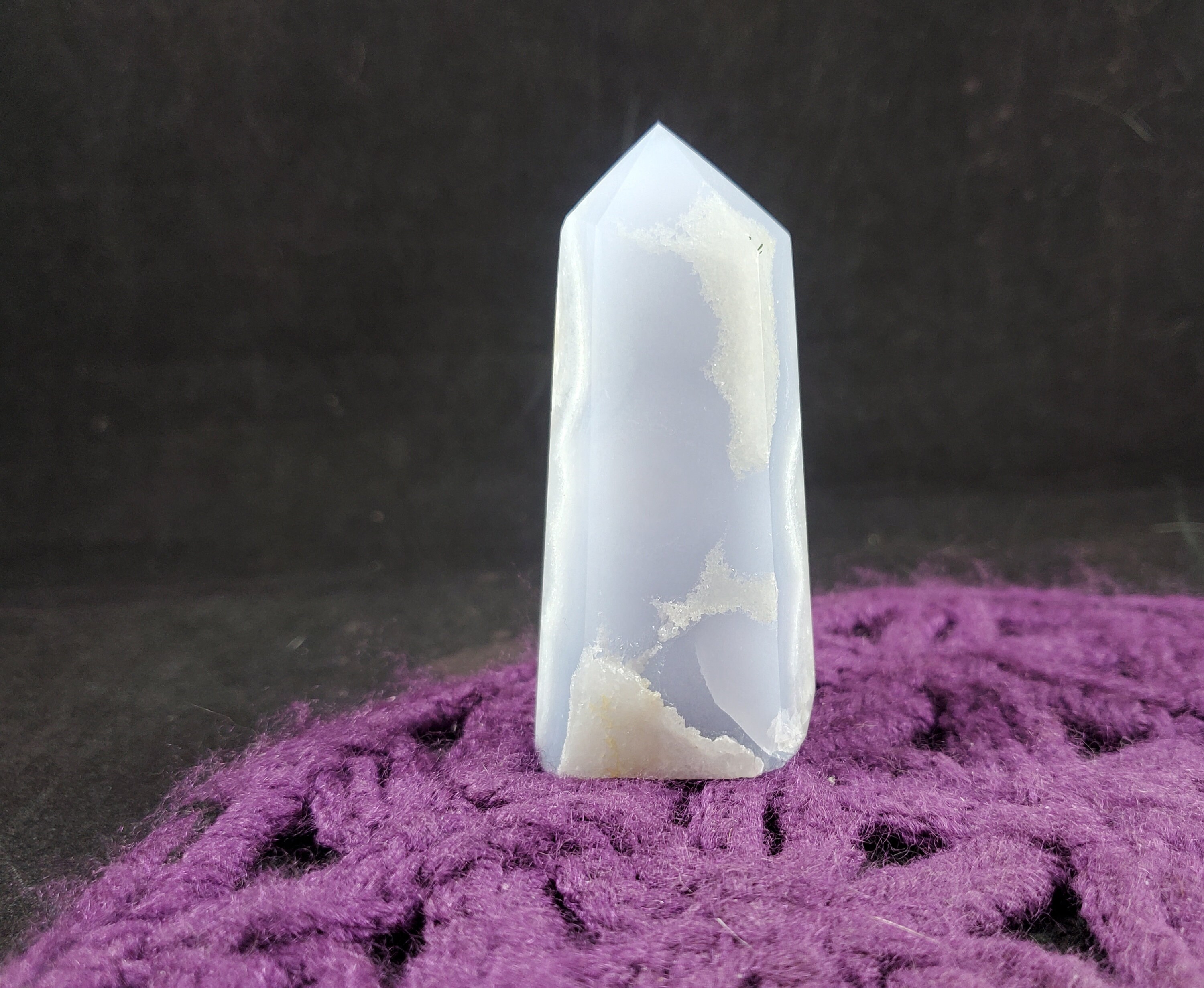 Blue Lace Agate Polished Point Healing Stones Generator Tower Crystal Self Standing Crystal Obelisk