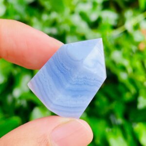 Mini Blue Lace Agate Crystal Point: Polished Gemstone Tower (20-30mm)