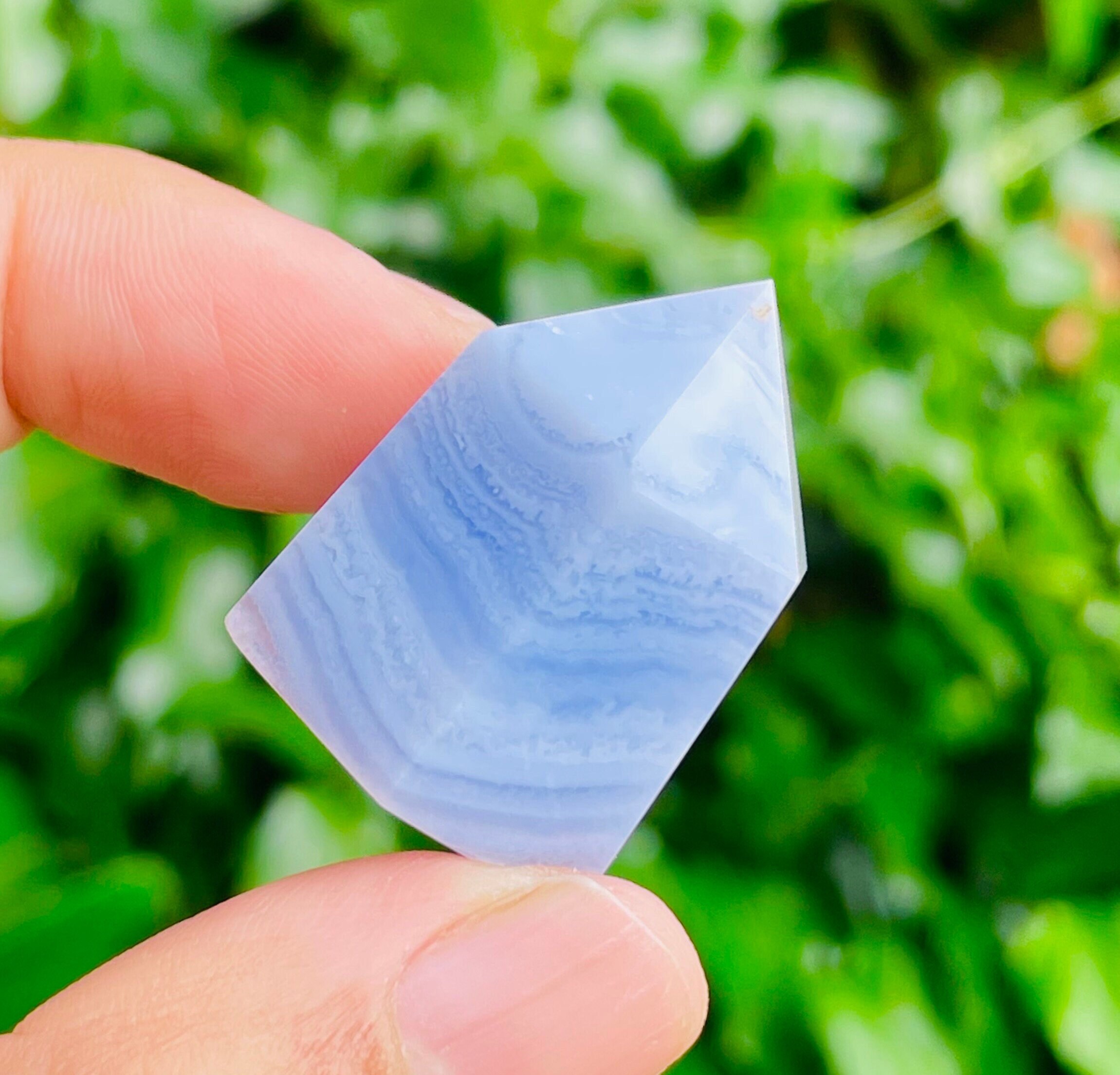 Mini Blue Lace Agate Crystal Point: Polished Gemstone Tower (20-30mm)