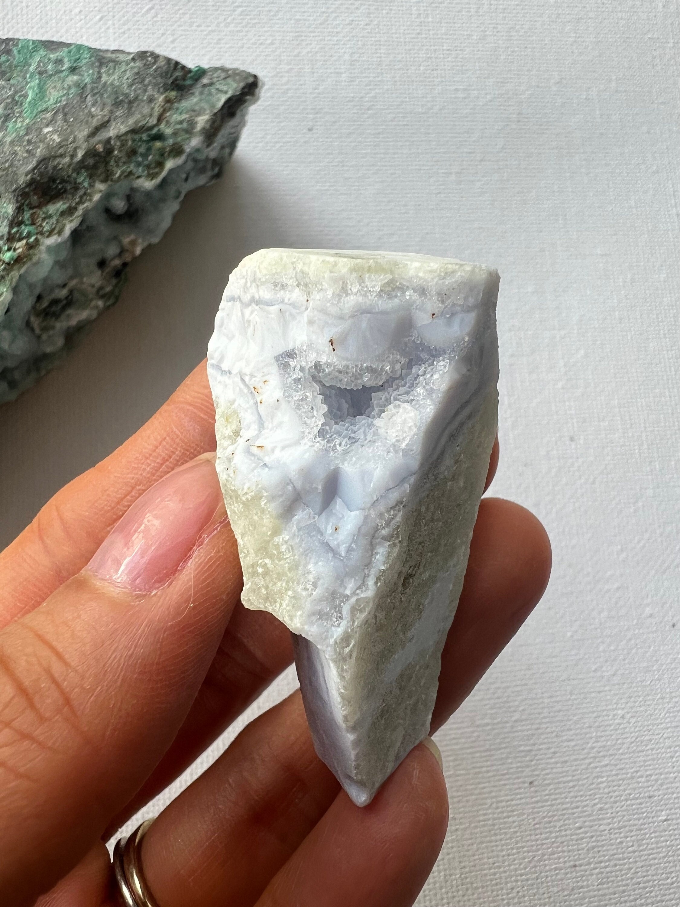 Raw Blue Lace Agate Freeform, Healing Crystal