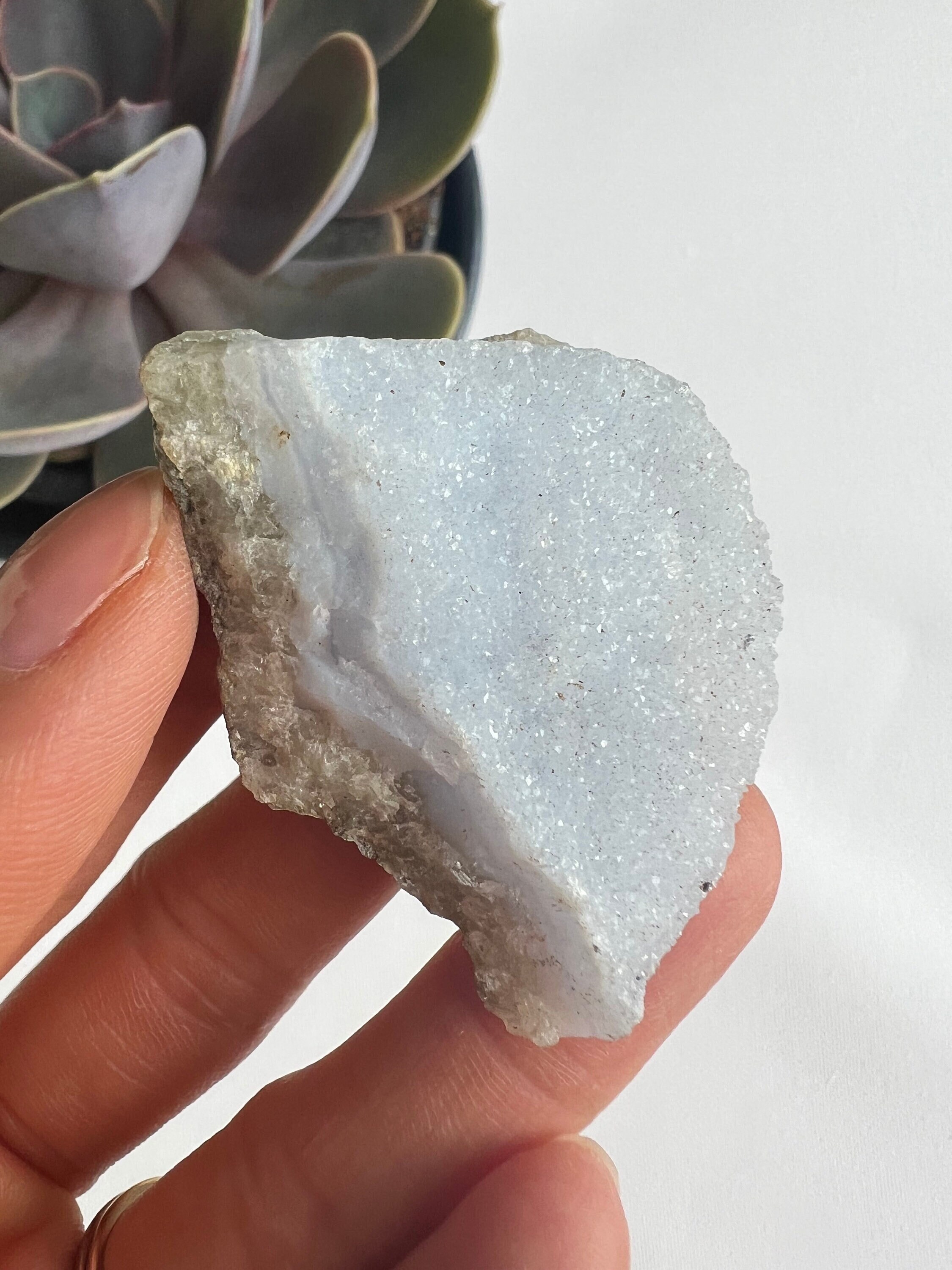 Raw Blue Lace Agate Freeform, Healing Crystal
