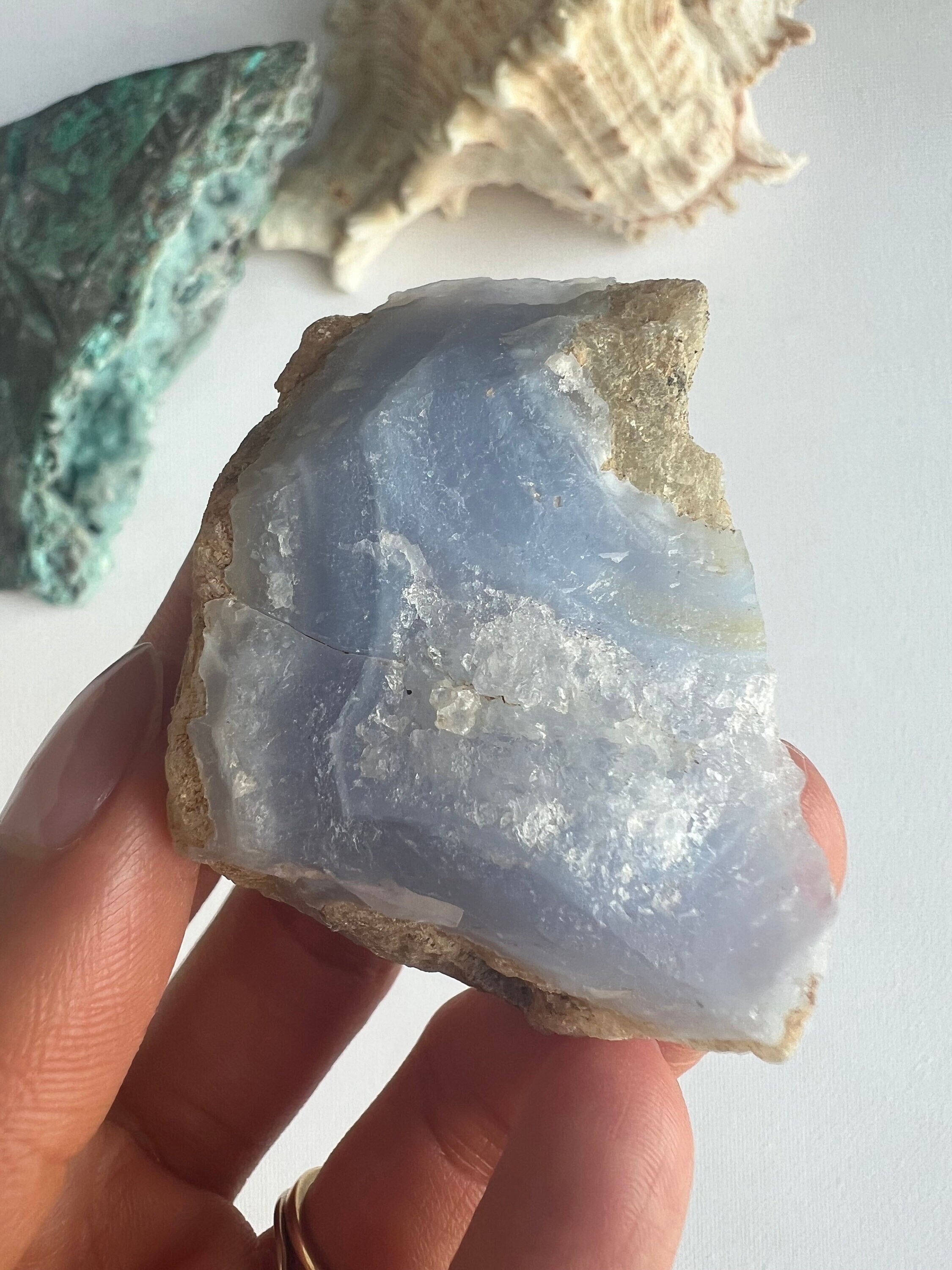 Raw Blue Lace Agate Freeform, Healing Crystal