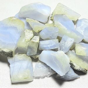 Natural Blue Lace Agate: Unpolished Rough Gemstone Slices Slabs Rock Chunk