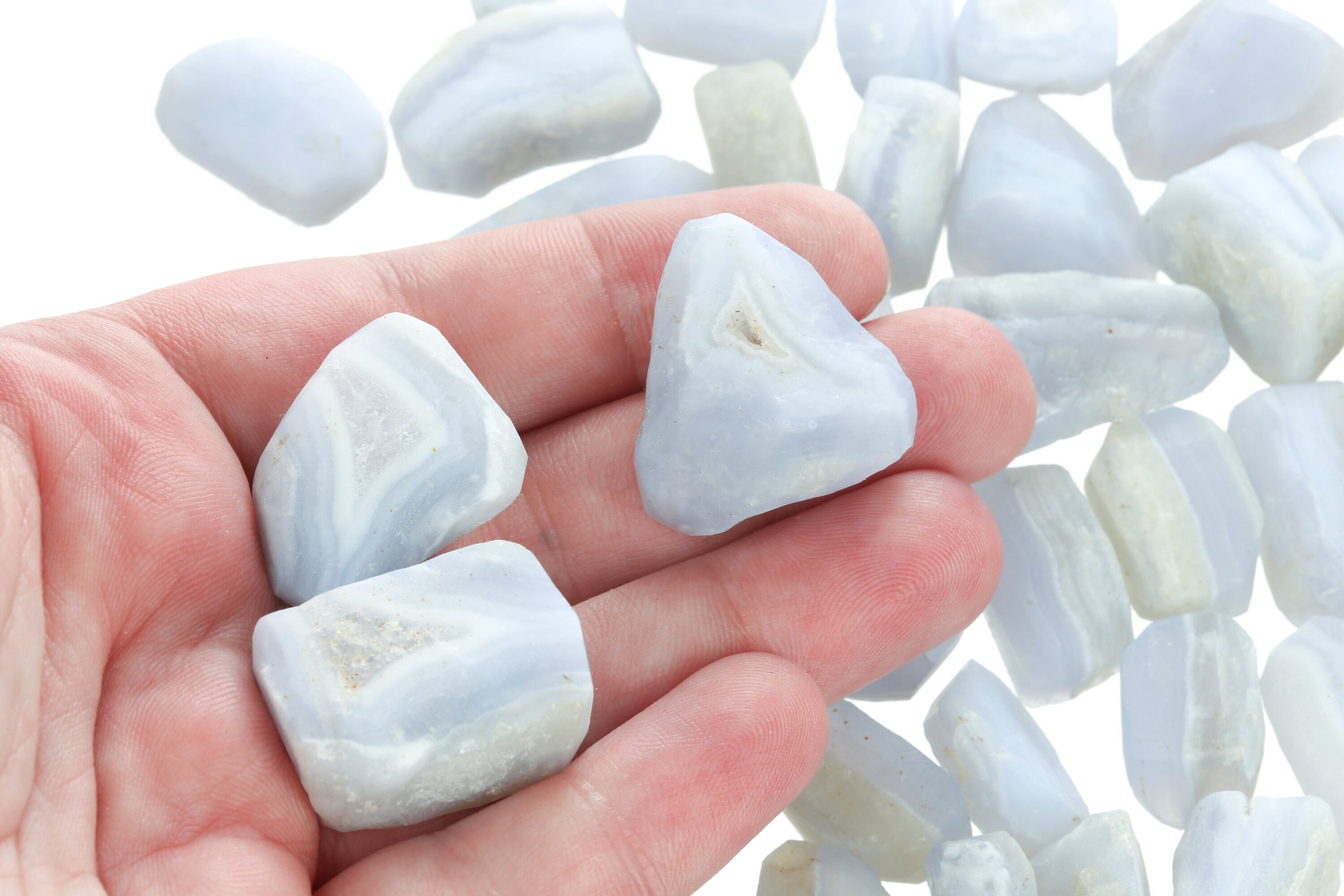 Raw Blue Lace Agate Pieces, Rough Natural Lace Agate, Bulk Lace Agate Crystal, Raw Gemstones, Laceagate001