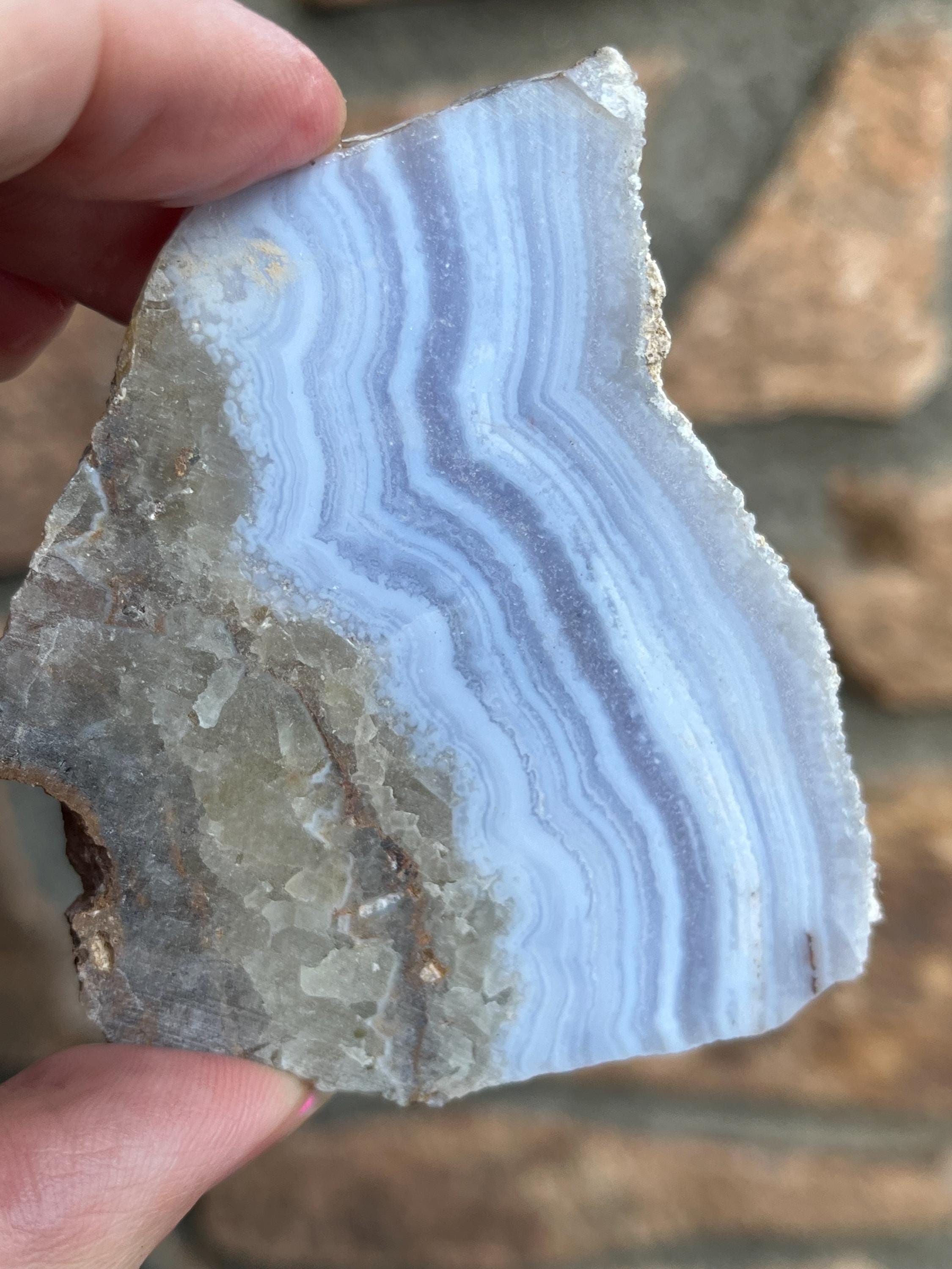 Blue Lace Agate Rough Natural Stone Not Polished For Cabbing