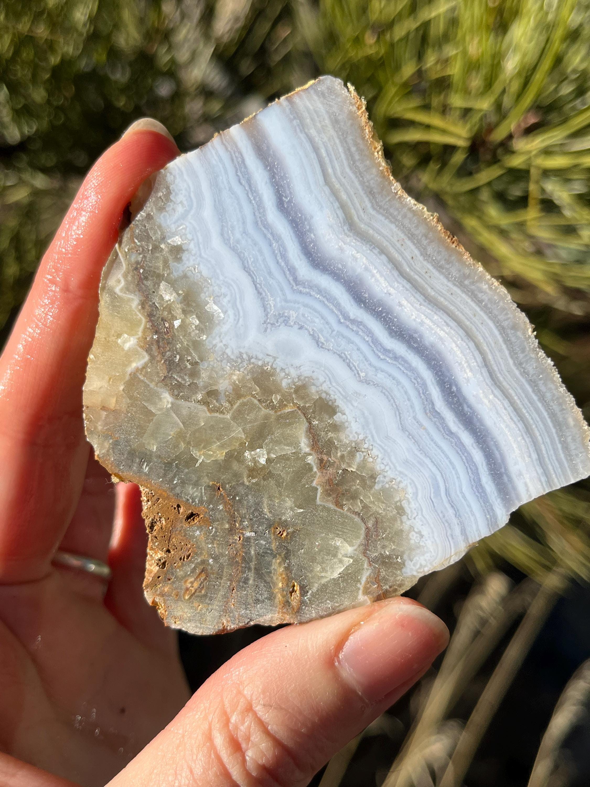 Blue Lace Agate Rough Natural Stone Not Polished For Cabbing