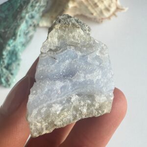 Raw Blue Lace Agate Slice, Healing Crystal