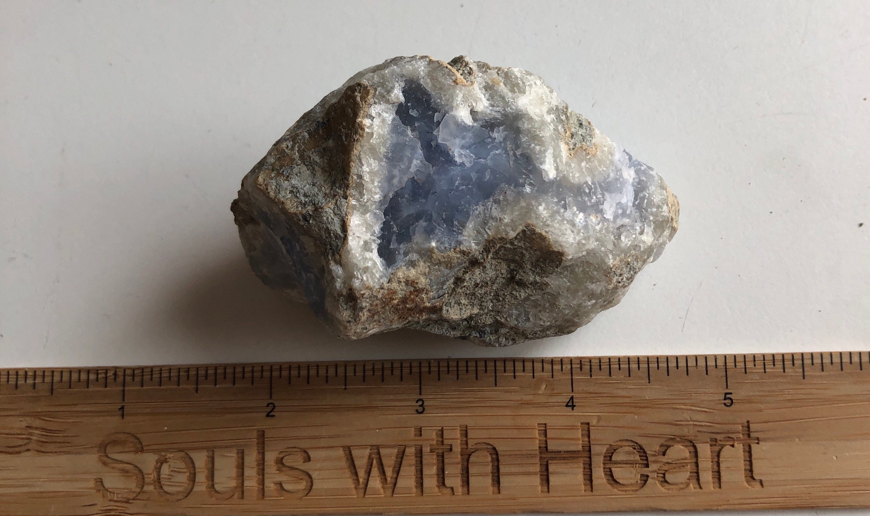 Raw Blue Lace Agate Stone: Calming Healing Crystal (140 Grams)
