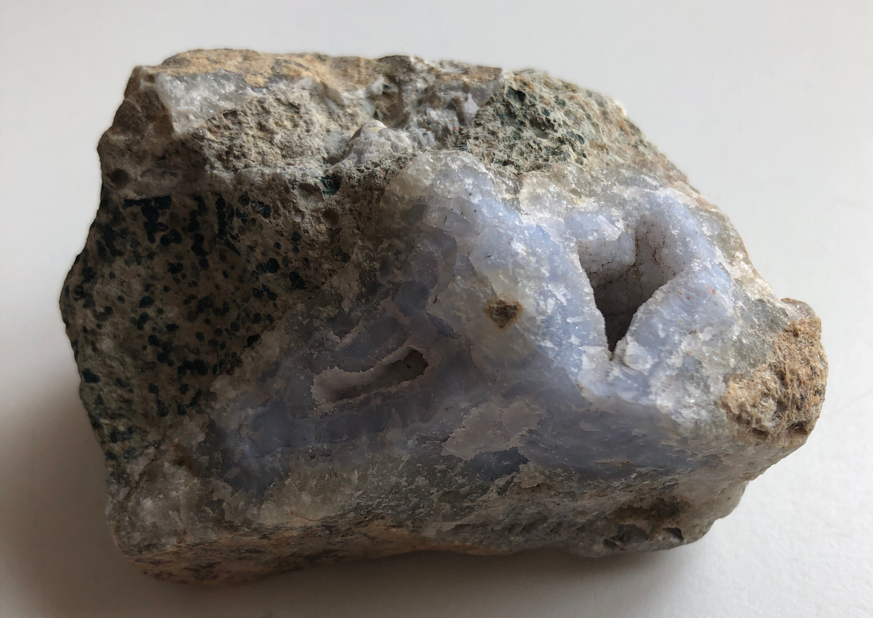 Raw Blue Lace Agate Stone: Natural Calming Crystal (251 Grams)