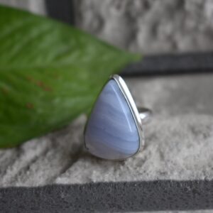 925 Silver Blue Lace Agate Ring, Handmade 925 Silver Blue Lace Agate Ring, Handmade
