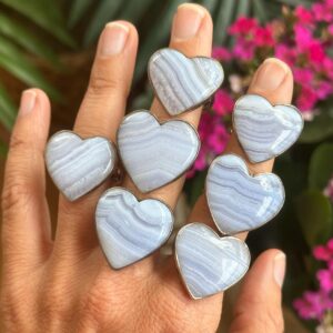 Adjustable Blue Lace Agate Ring .925 Sterling Silver Adjustable Blue Lace Agate Ring .925 Sterling Silver