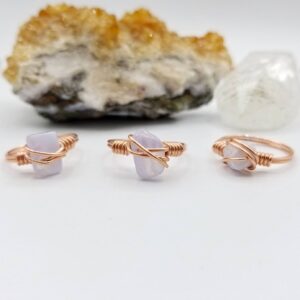 Blue Lace Agate Ring In Copper | Crystal For Calm, Happiness, And Protection Blue Lace Agate Ring In Copper | Crystal For Calm, Happiness, And Protection