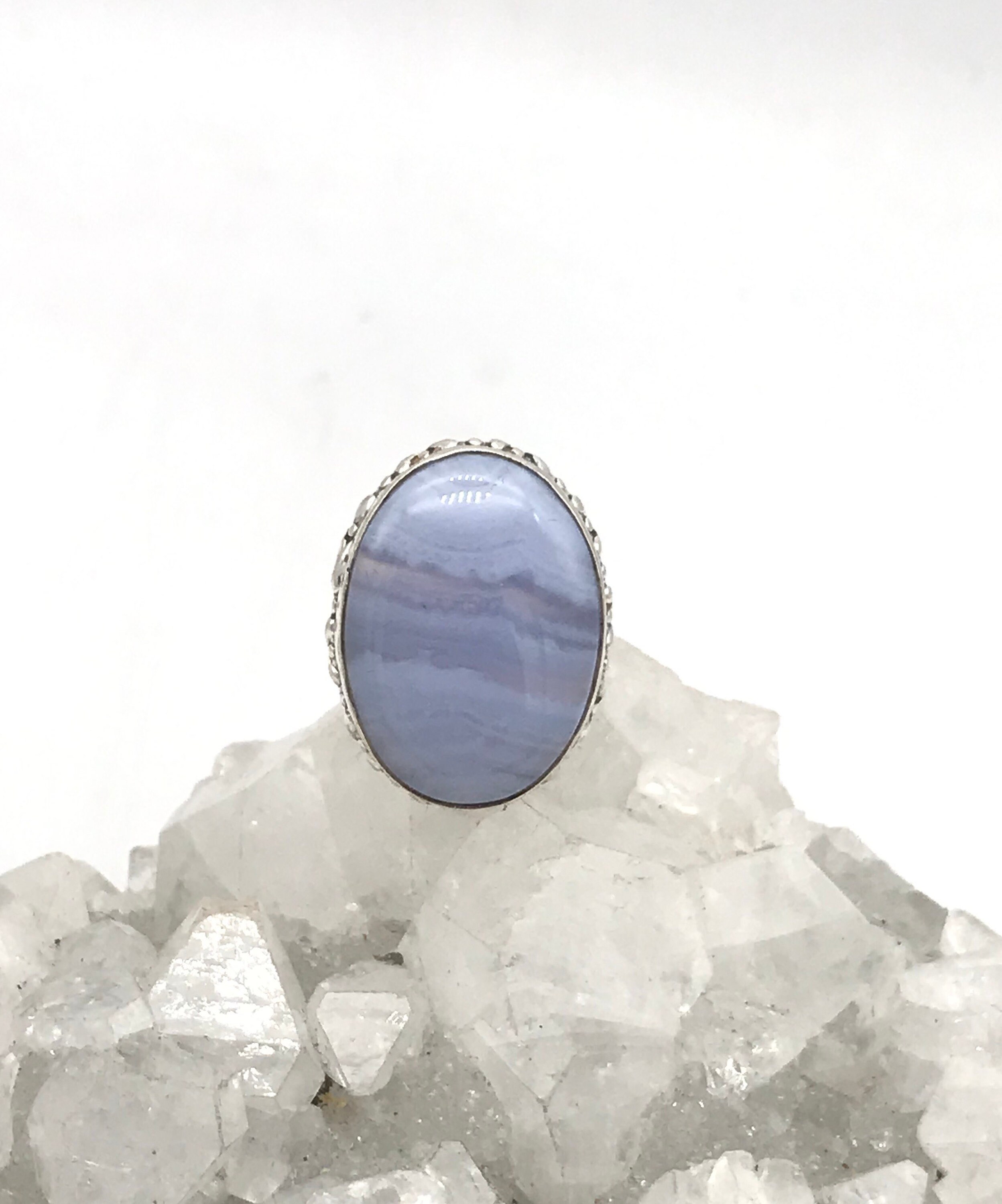 Blue Lace Agate Ring Size 6