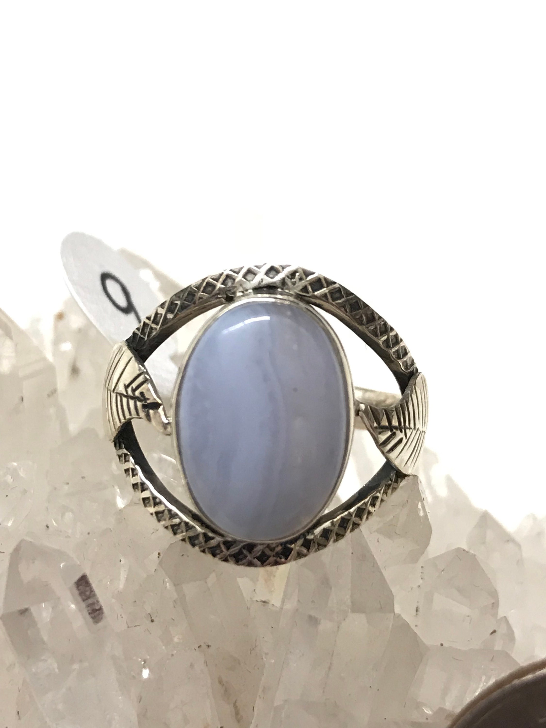 Blue Lace Agate Ring Size 9