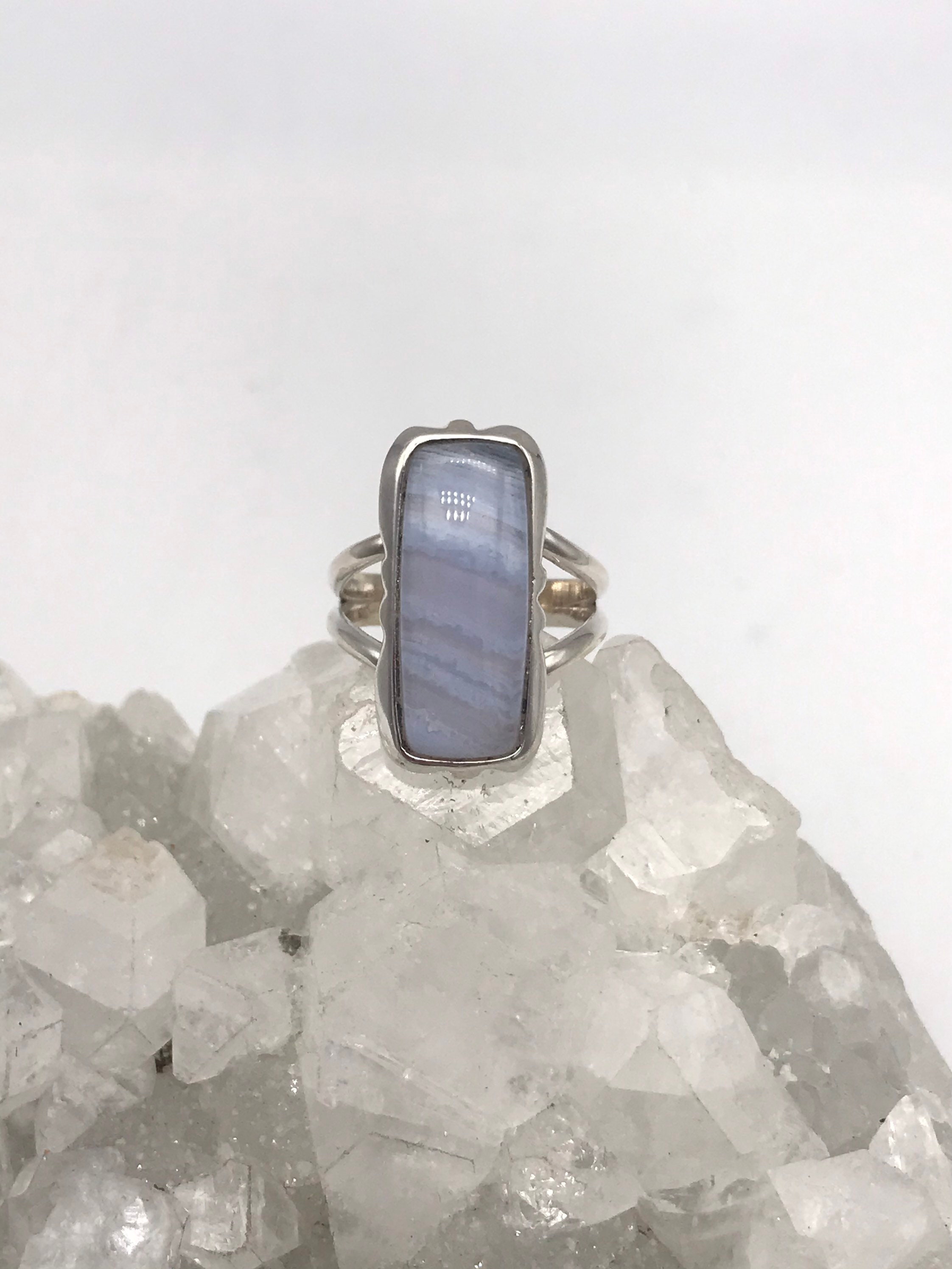 Blue Lace Agate Ring, Size 6