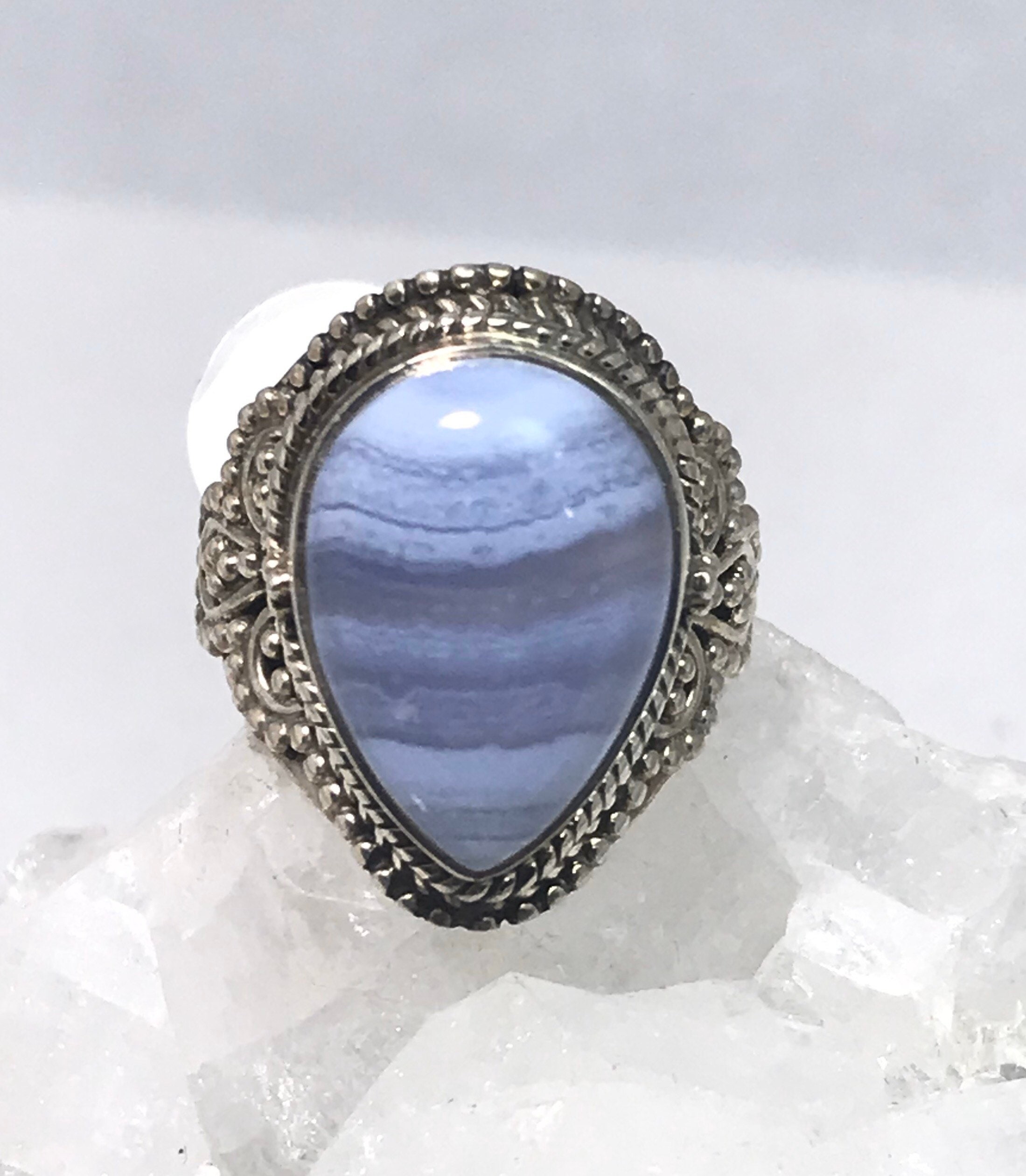 Blue Lace Agate Ring Size 6