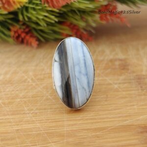 Blue Lace Agate Sterling Silver Ring: Handmade Gemstone Jewelry Blue Lace Agate Sterling Silver Ring: Handmade Gemstone Jewelry