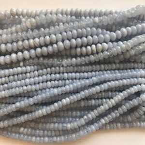 Natural blue lace agate 5x3mm 7x4mm rondelle Gemstone Beads---15.5 inch strand