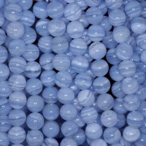 10mm, Aaa, Chalcedony Blue Lace Agate Gemstone, Blue, Round 10mm Loose Beads 16 Inch Full Strand (90106924-166)