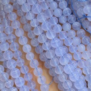 16 Inches Top Quality- Blue Lace Agate Smooth Round Gemstone Beads, Jewelry Making Beads, Wholesale Beads, Craft Beads, Fancy Shape Bead