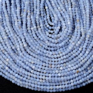 2MM Natural Blue Lace Agate Gemstone Round Beads 15 inch Full Strand BULK LOT 1,2,6,12 and 50 (80020525-P47)
