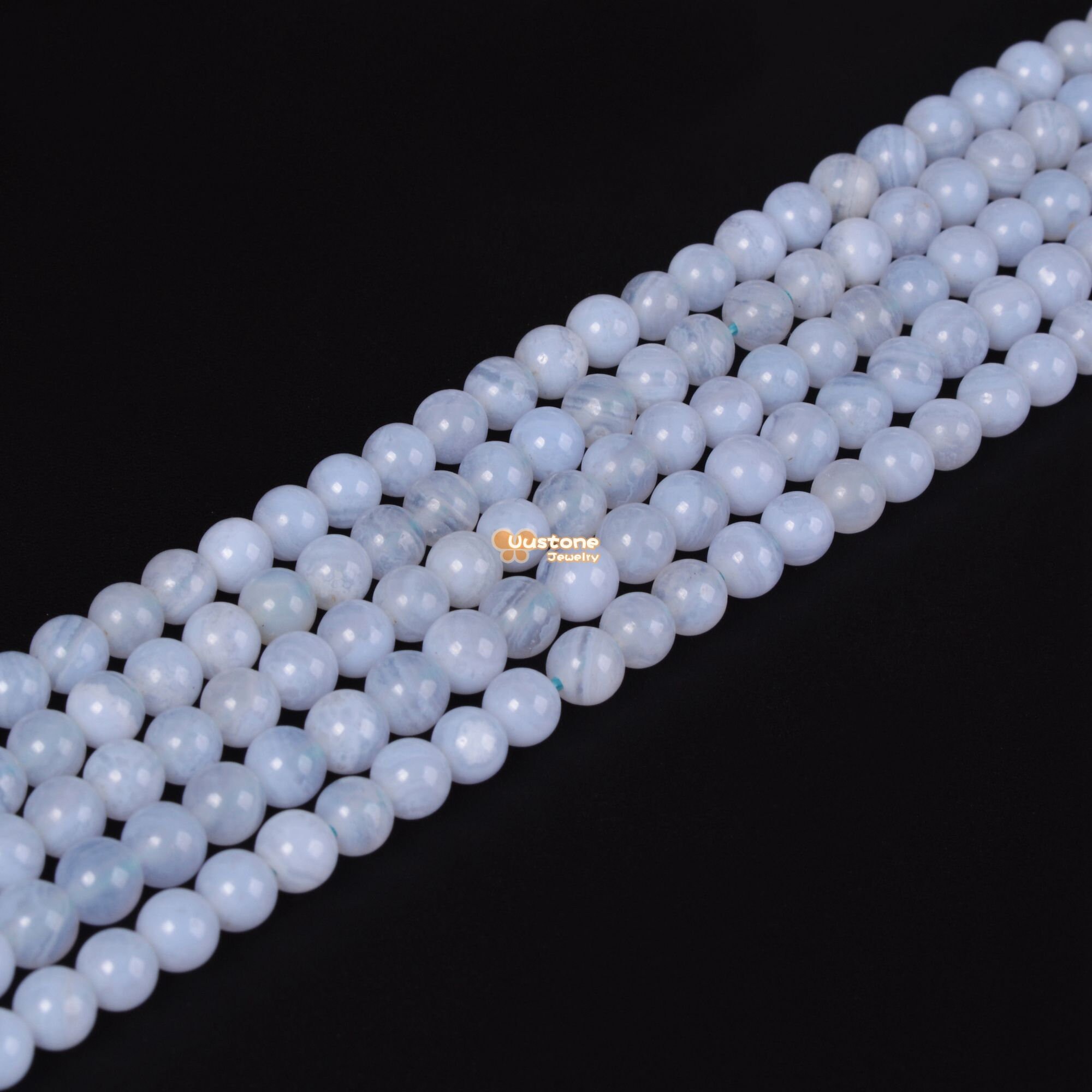 4mm047 4mm Blue Lace Agate Round Ball Loose Gemstone Beads 16" 4mm047 4mm Blue Lace Agate Round Ball Loose Gemstone Beads 16"