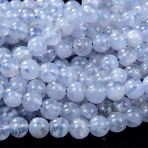 6mm Natural Chalcedony Blue Lace Agate Gemstone Grade Aaa Round Loose Beads 15 Inch Full Strand (80015724-d140)
